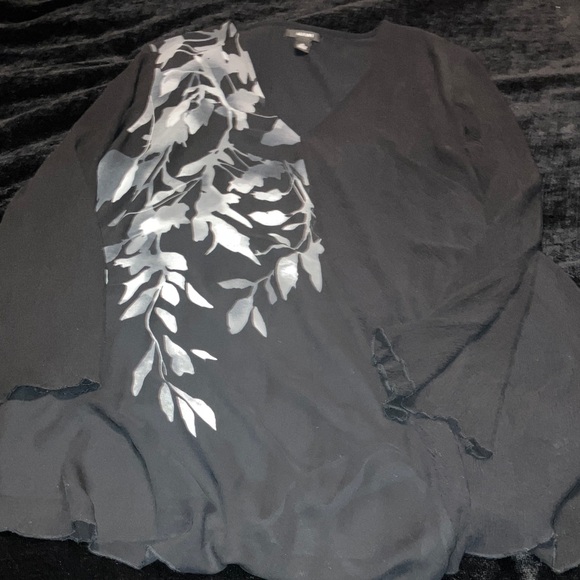 Alfani Tops - Alfani Black and Gray Patterned Blouse